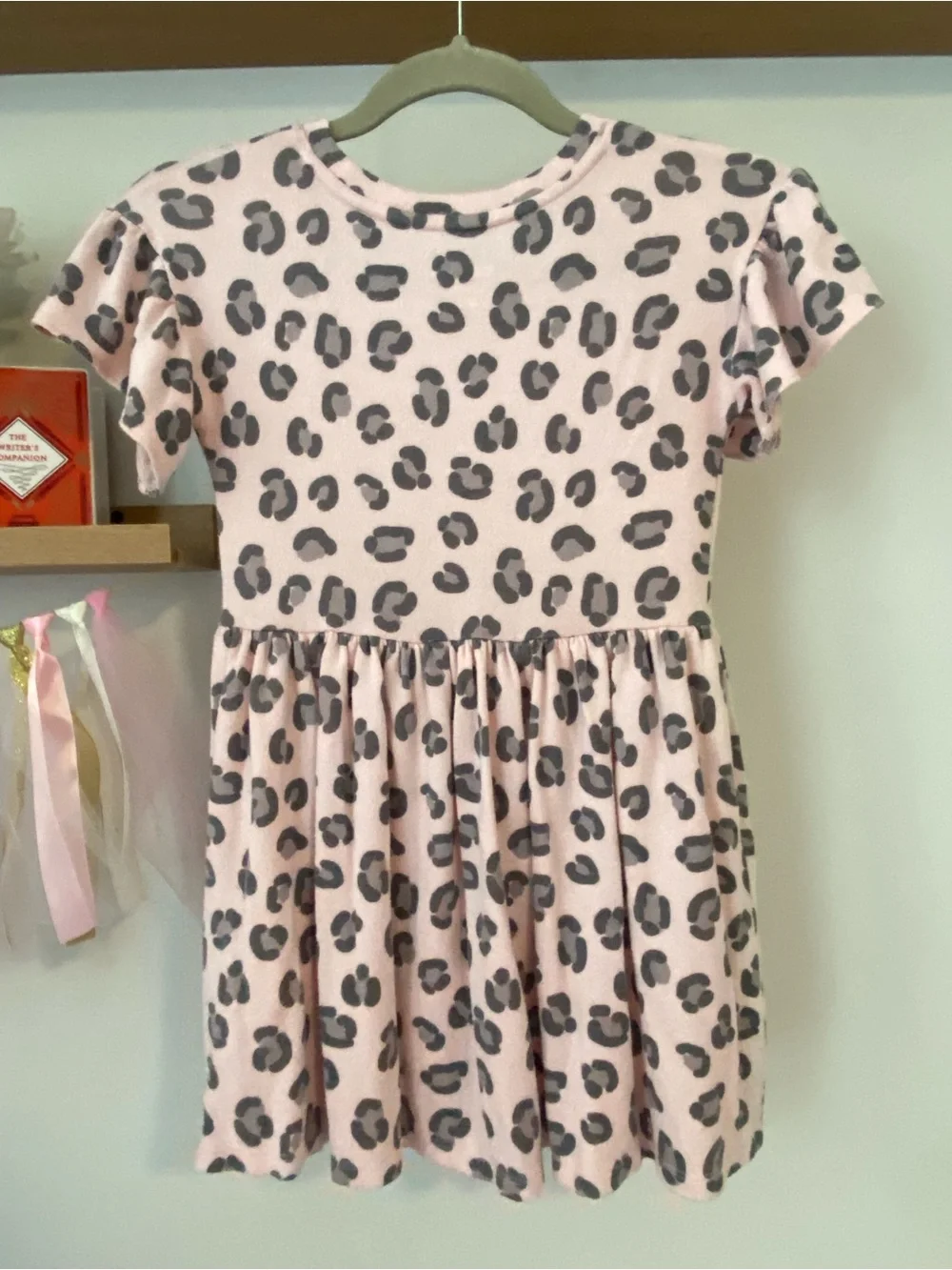 Cat & Jack Pink Leopard-Print Tie-Waist Casual Dress